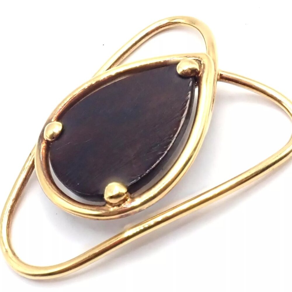Vintage! Authentic Van Cleef & Arpels 18k Yellow Gold LetterWood Money Clip - Picture 10 of 10